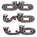 Variants of the "Jufti" knot woven around four warps