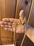 6 : the knot is ready to be transferred and tightened where needed