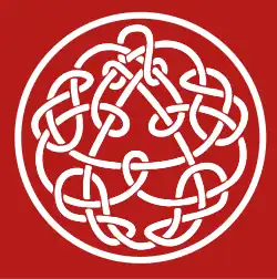 This knotwork by Steve Ball illustrates King Crimson's Discipline and is the logo of Discipline Global Mobile